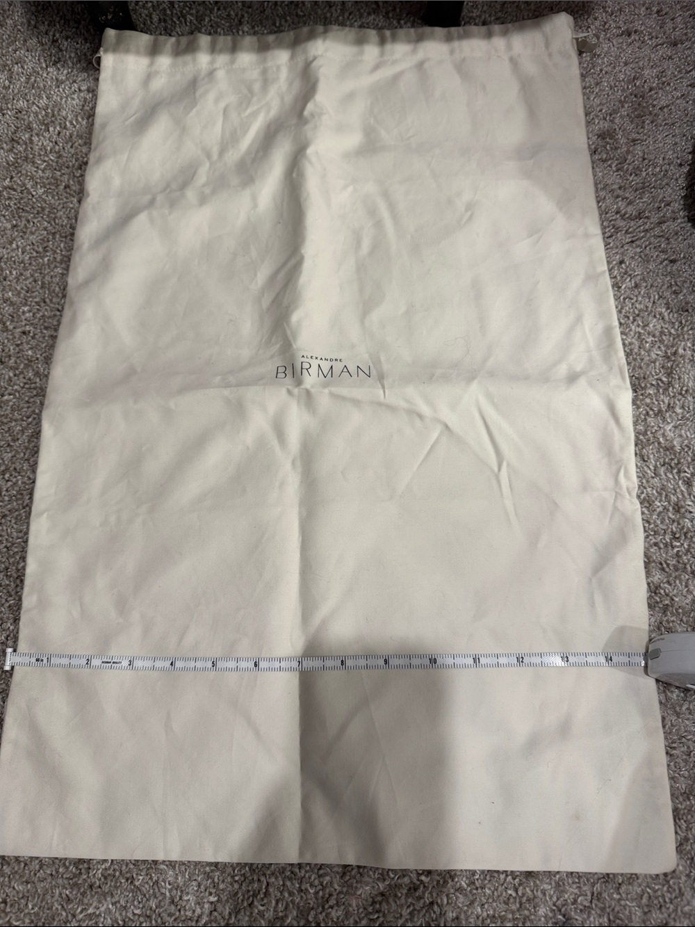 Alexandre Birman Cream Canvas Dust Bag with Drawstring
